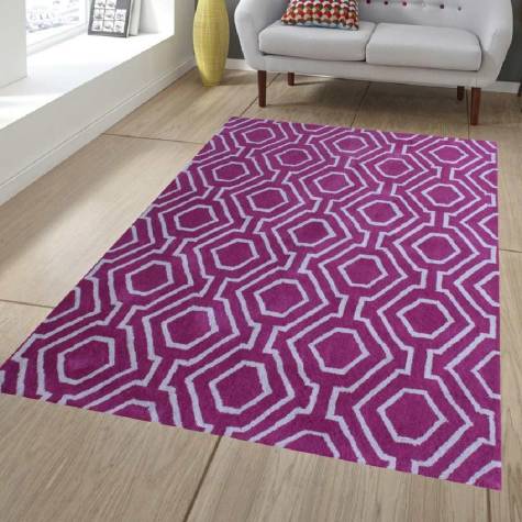 Designer Pink Shining Area Carpet with Printed Abstract Pattern Manufacturers, Suppliers, Exporters in Singapore