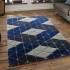 Elegant Multi Tone Blue Grey Carpet Modern Geometric Design Manufacturers, Suppliers, Exporters in Panipat