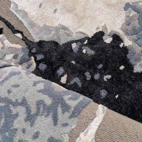 Gray Black Cream Area Rug Hand Tufted Wool Viscose Blend Modern Rug Manufacturers, Suppliers, Exporters in Singapore