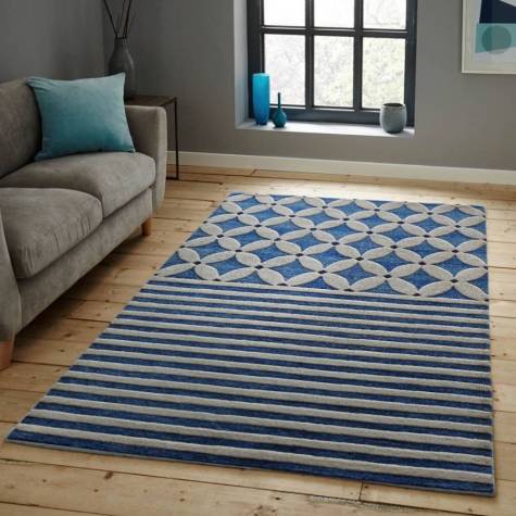 Hand Tufted Natural Wool Carpet Beige and Black Geometric Pattern Manufacturers, Suppliers, Exporters in Singapore