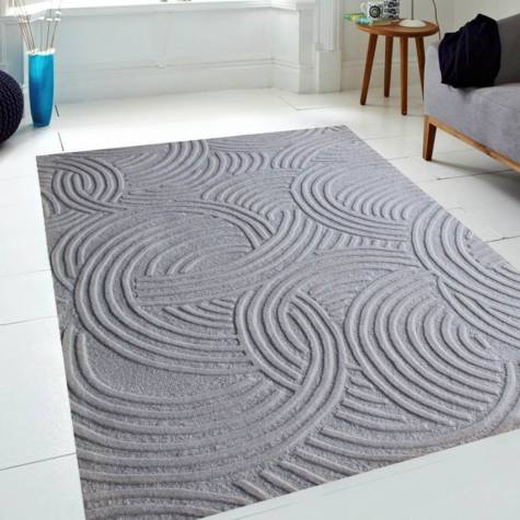 Monochromatic Grey Circular Design Floor Carpet Manufacturers, Suppliers, Exporters in Singapore