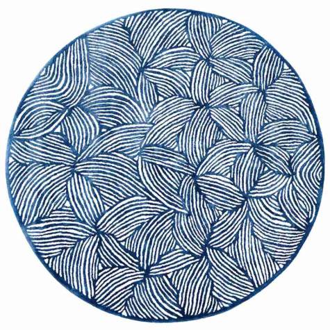 Round Blue Wool Rug Handcrafted Embroidered Modern Area Rug Manufacturers, Suppliers, Exporters in Singapore