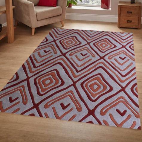 White and Rust Handmade Wool Carpet New Zealand Wool Manufacturers, Suppliers, Exporters in Singapore
